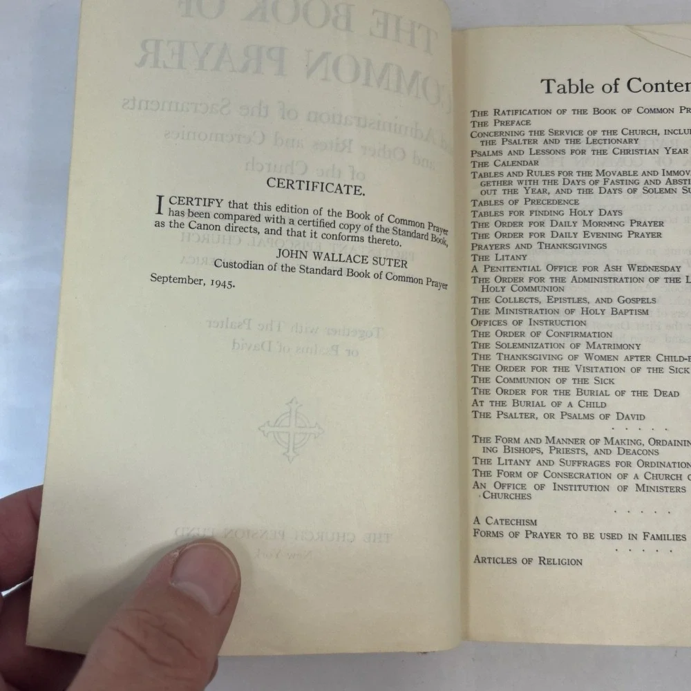 The Book of Common Prayer Red Vintage Book 1945 Read